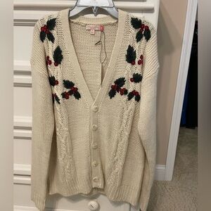 Pink chicken Holly sweater size 14 nwt